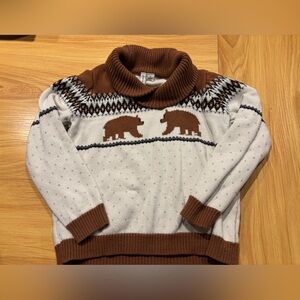 Janie and Jack Brown and Cream Turtleneck Sweater